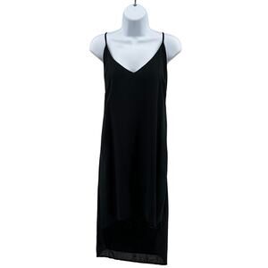 Cloth & Stone Hi-Low Slip Dress AWMNS S Black V-Neck Layered Strappy Lightweight